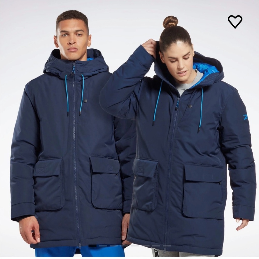 Reebok Navy Blue down puffer jacket